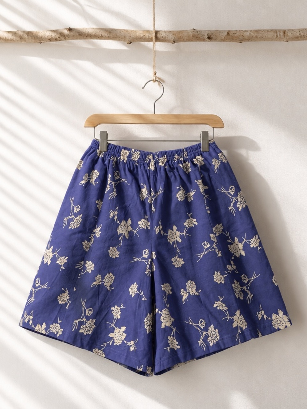💥 Lands’ End Blue Floral Culotte Shorts Girls XL / Womens S/M